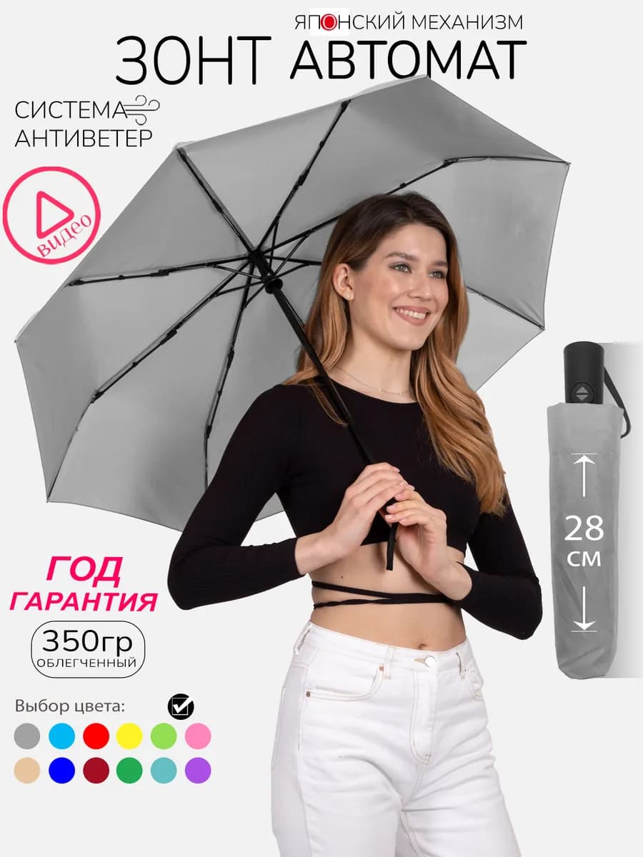 Зонт автомат антиветер складной