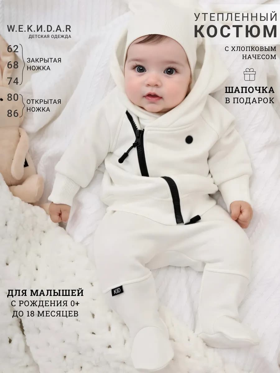 Костюм для новорожденных с шапкой - фото 1