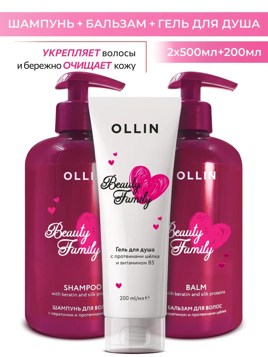 Набор для волос с кератином и протеинами шёлка Beauty Family