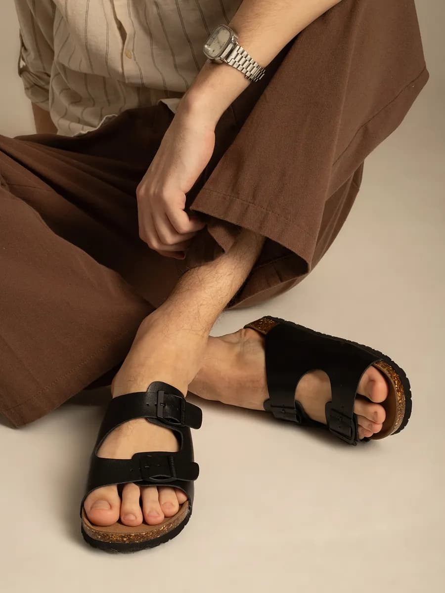 Биркенштоки шлепки летние черные