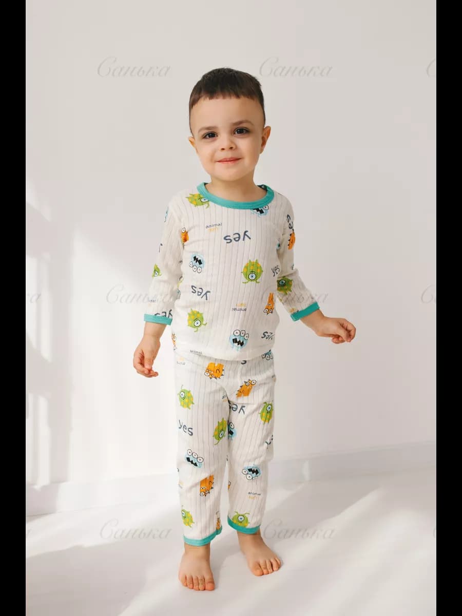 Пижама детская хлопковая тонкая в детский сад