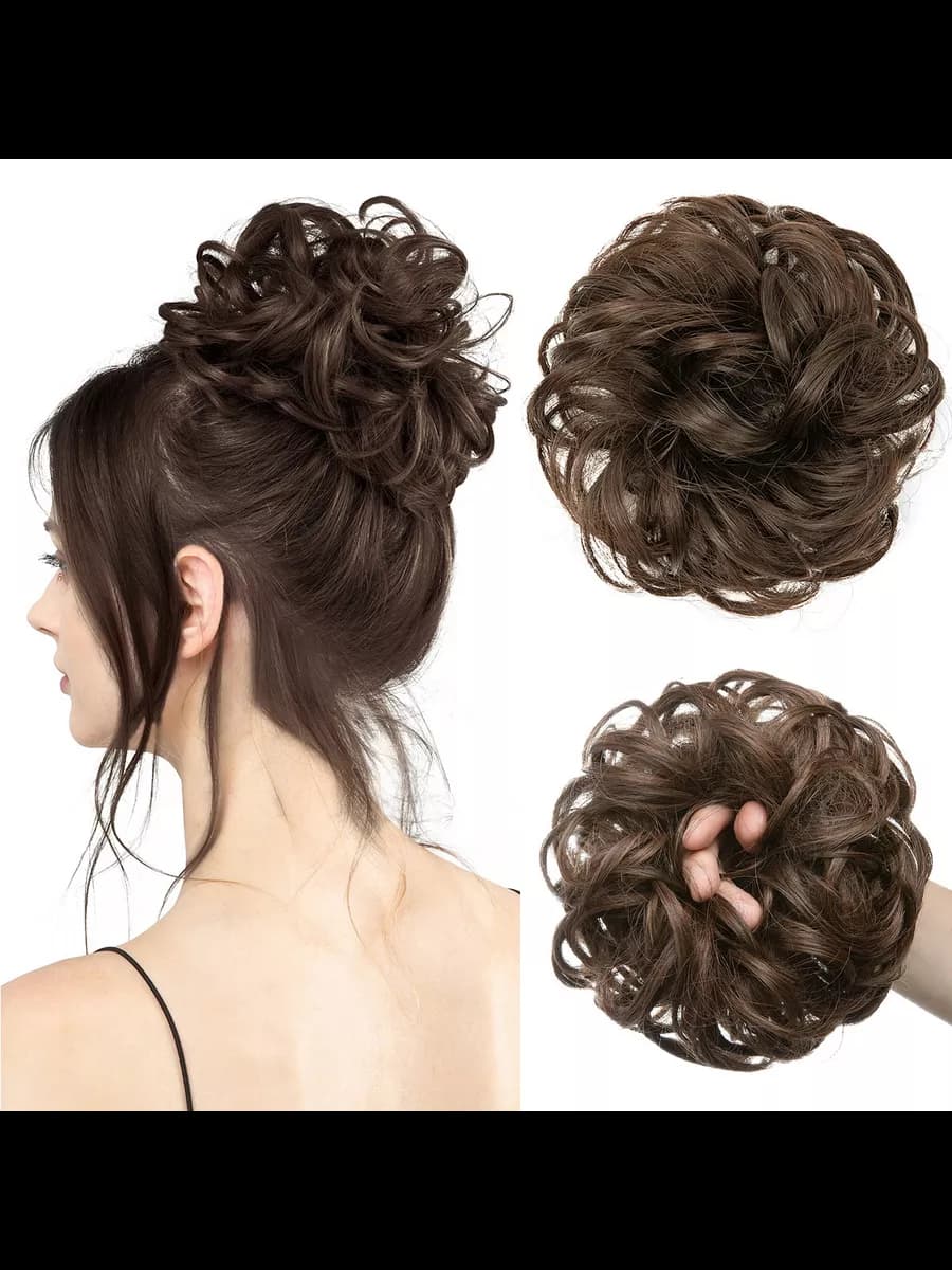 Шиньон объемный, резинка для пучка накладной