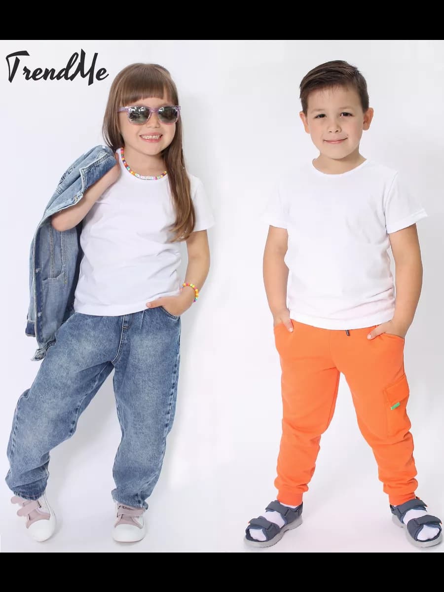 Белая футболка детская 100% хлопок