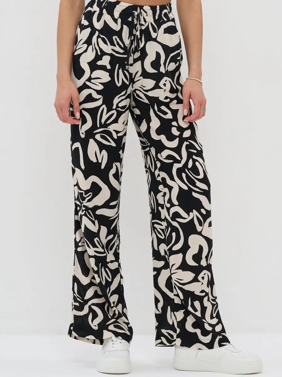 Брюки летние на резинке пляжные домашние - фото 1