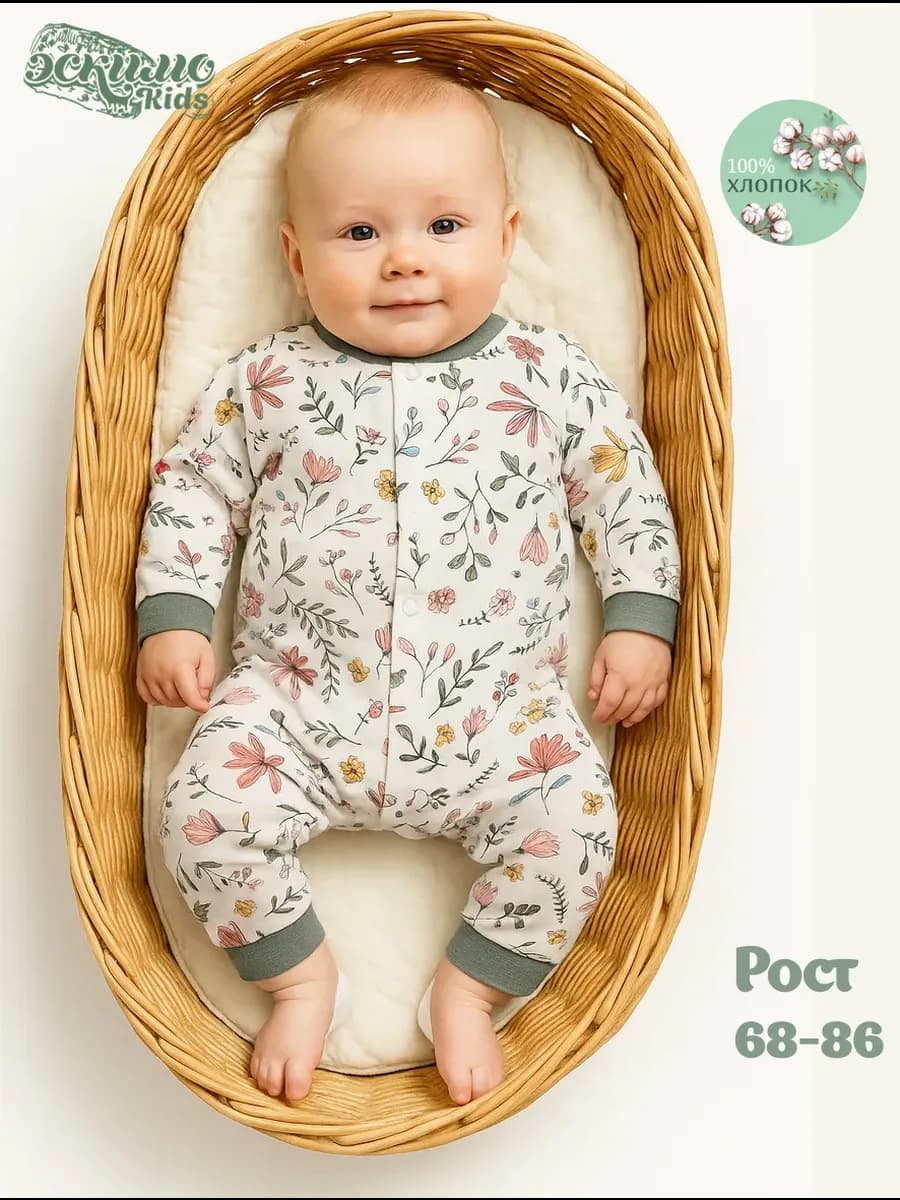 Комбинезон нательный для новорожденных