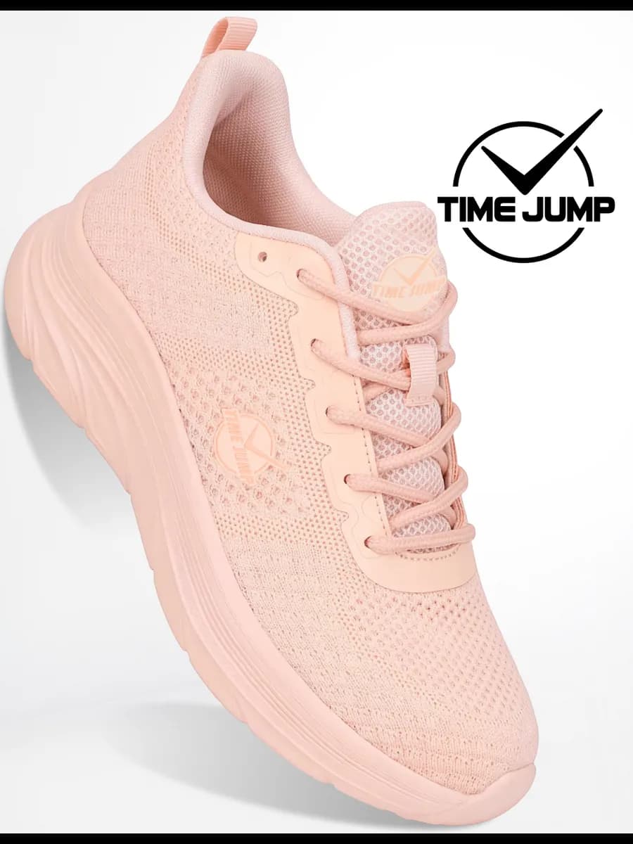 Кроссовки женские розовые текстильные для фитнеса