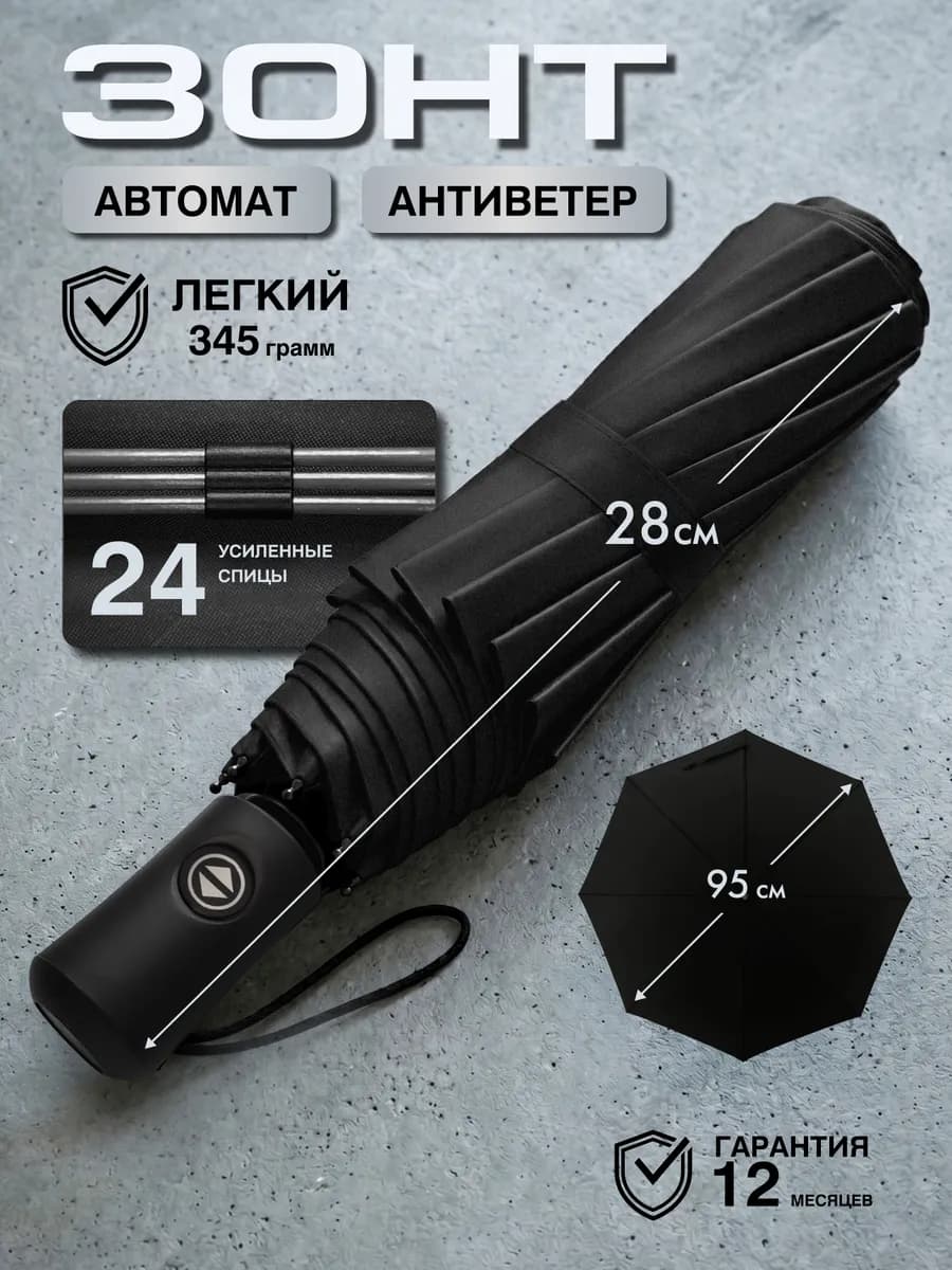 Зонт автомат антиветер складной