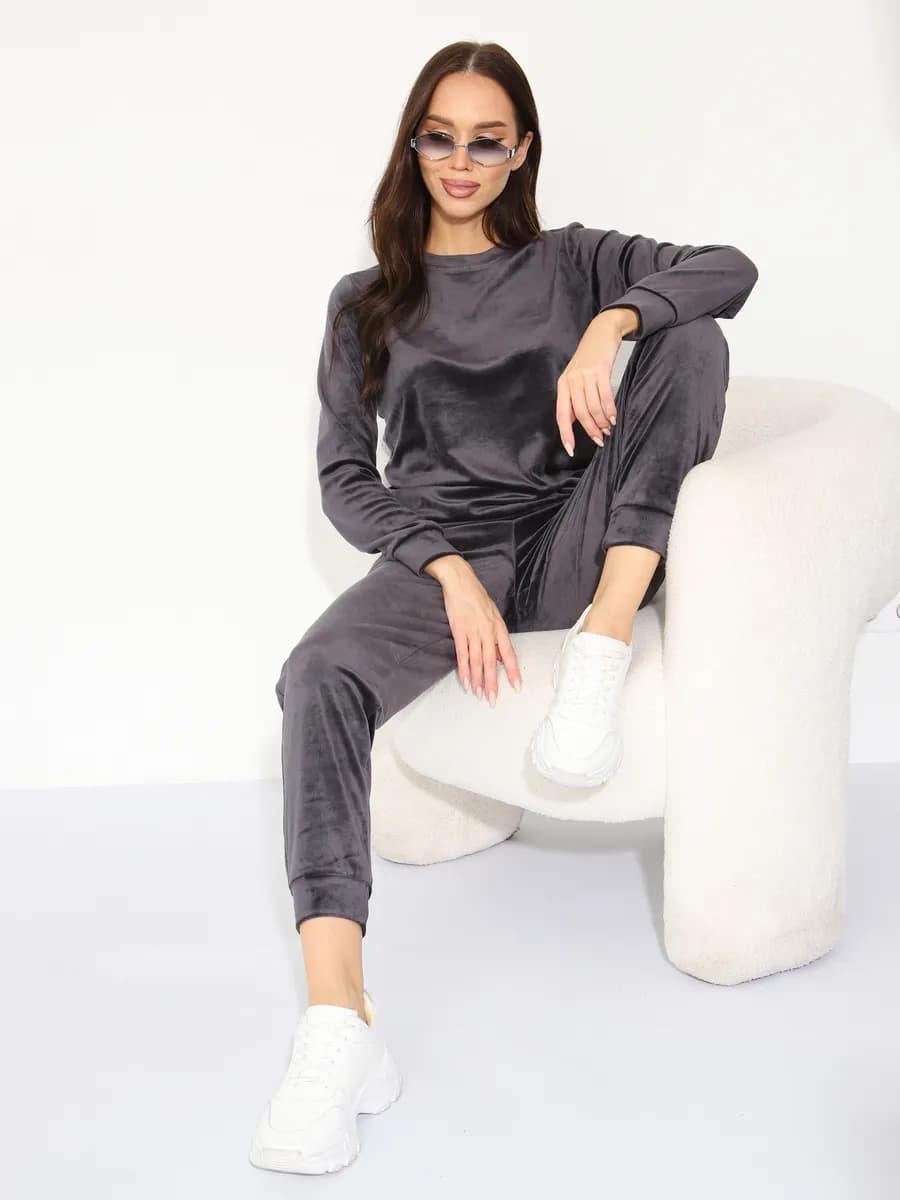 Костюм велюровый спортивный свитшот джоггеры