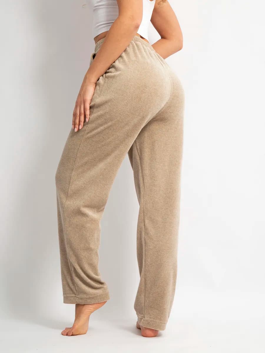 Брюки домашние широкие велюр на резинке