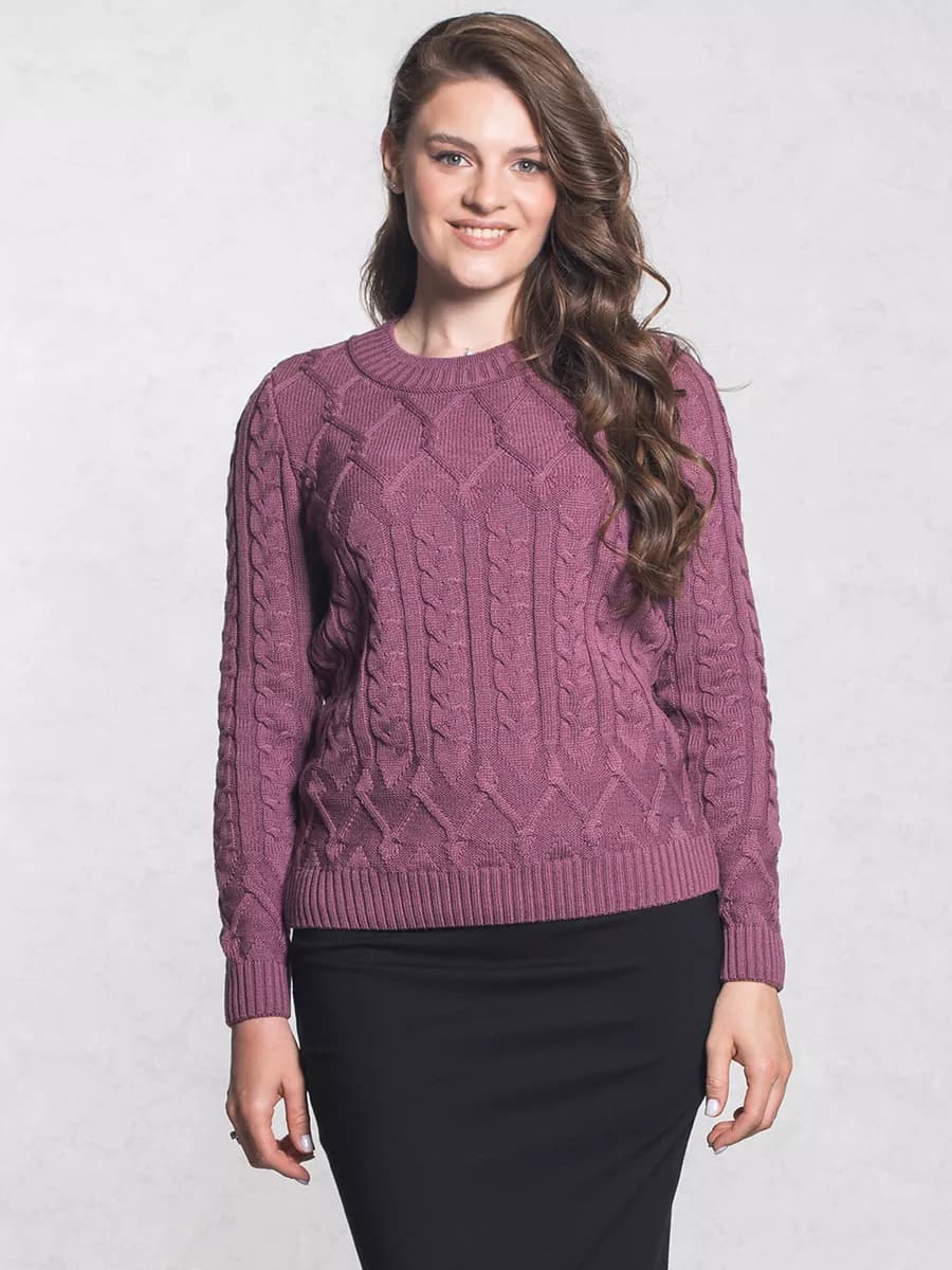 Джемпер вязаный теплый больших размеров