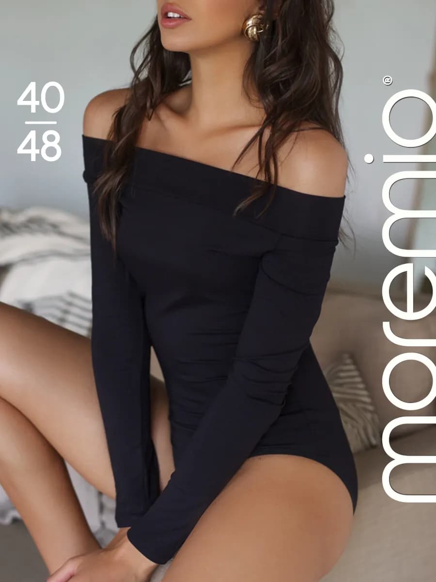 Боди вечернее с длинным рукавом и открытыми плечами