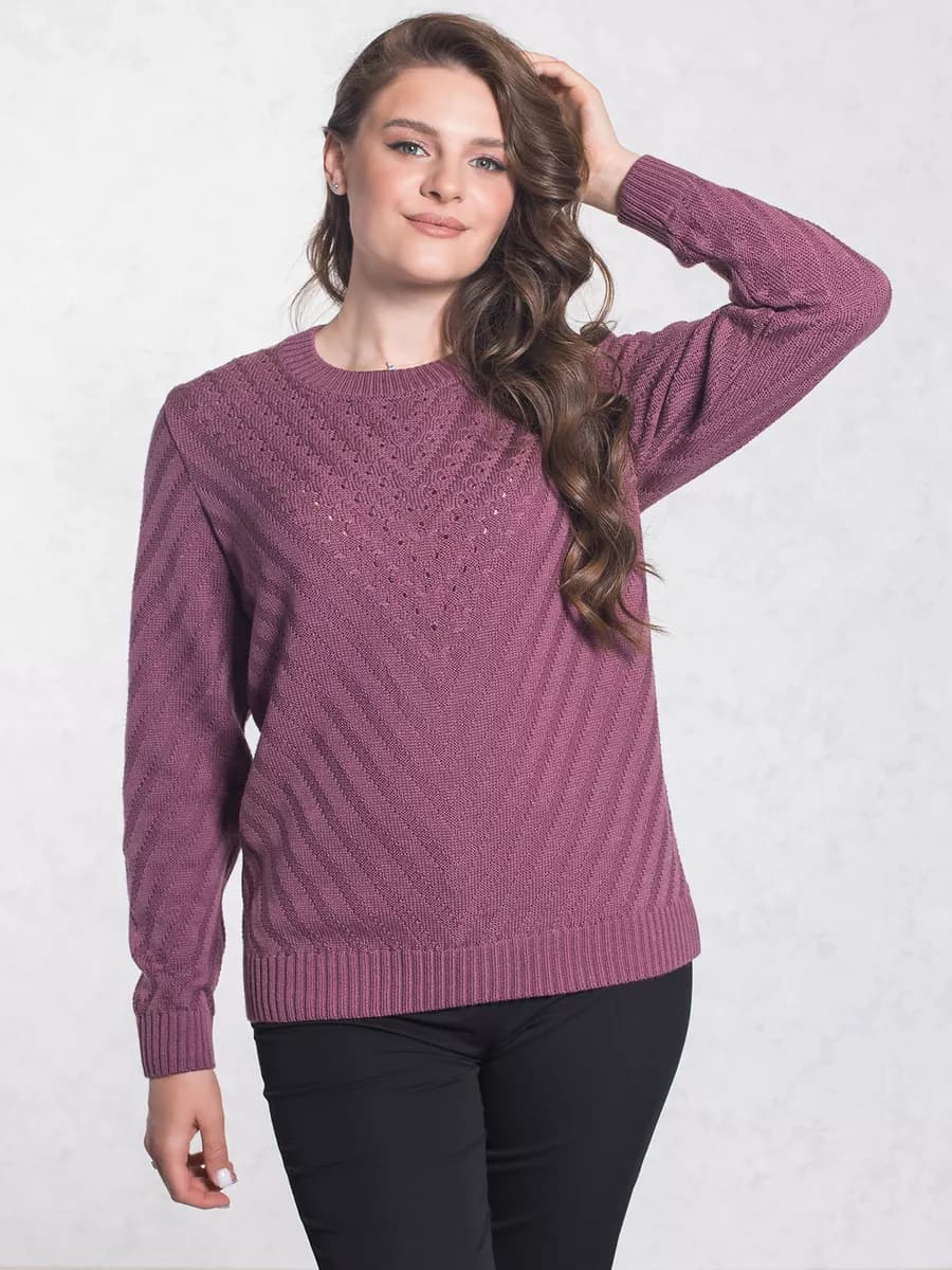 Джемпер теплый трикотажный большие размеры