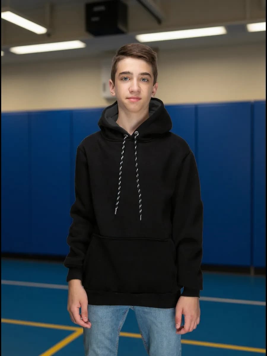 Теплая толстовка оверсайз с начесом и капюшоном premium - фото 1