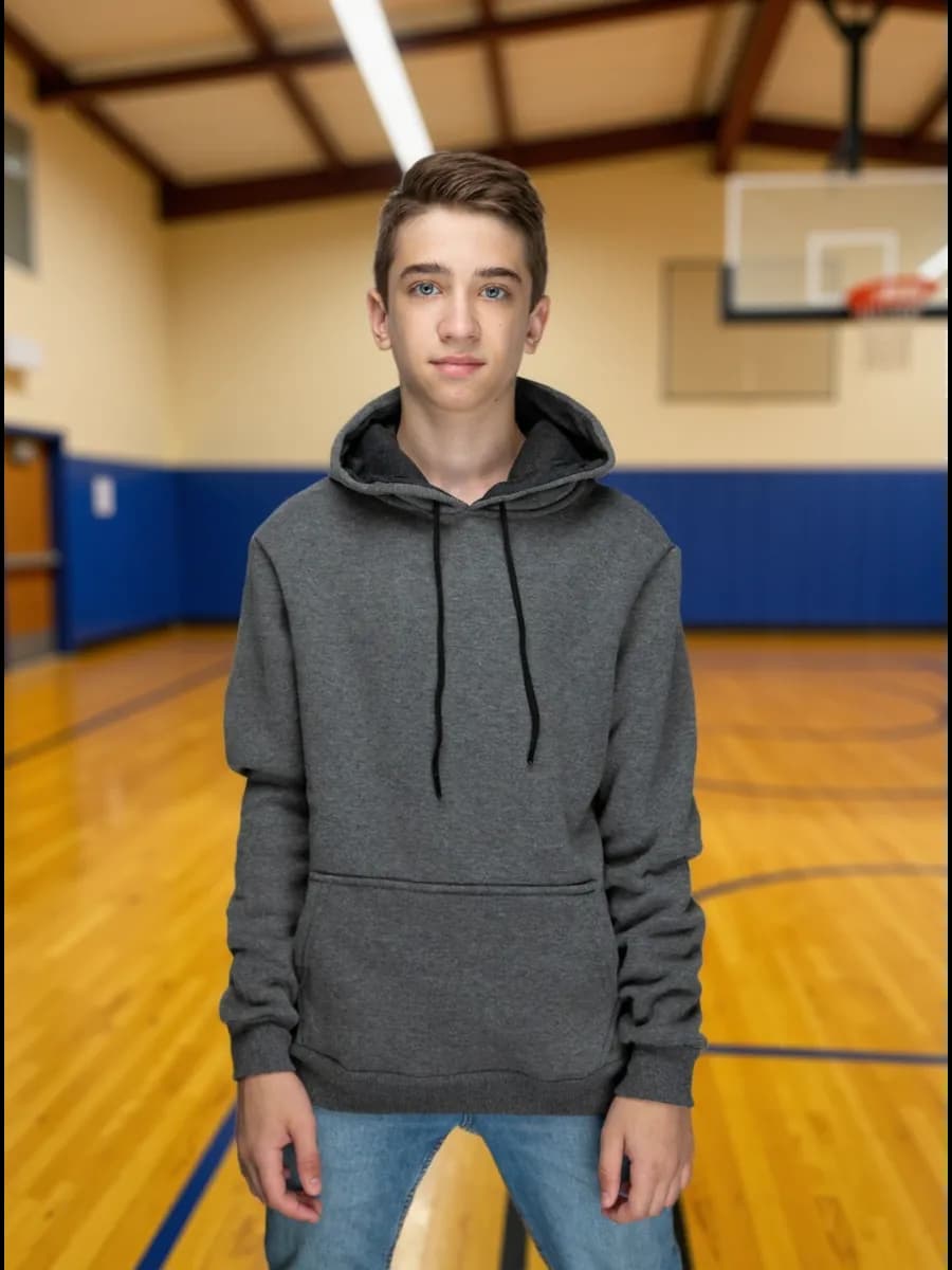 Теплая толстовка оверсайз с начесом и капюшоном premium