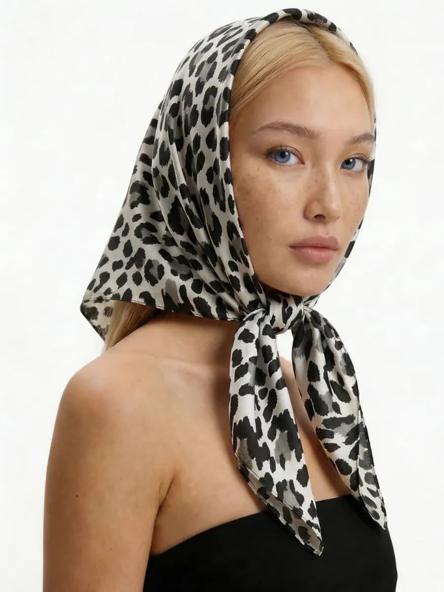 Платок женский шелковый на голову и на шею