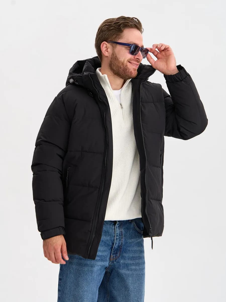 Куртка зимняя короткая с капюшоном пуховик