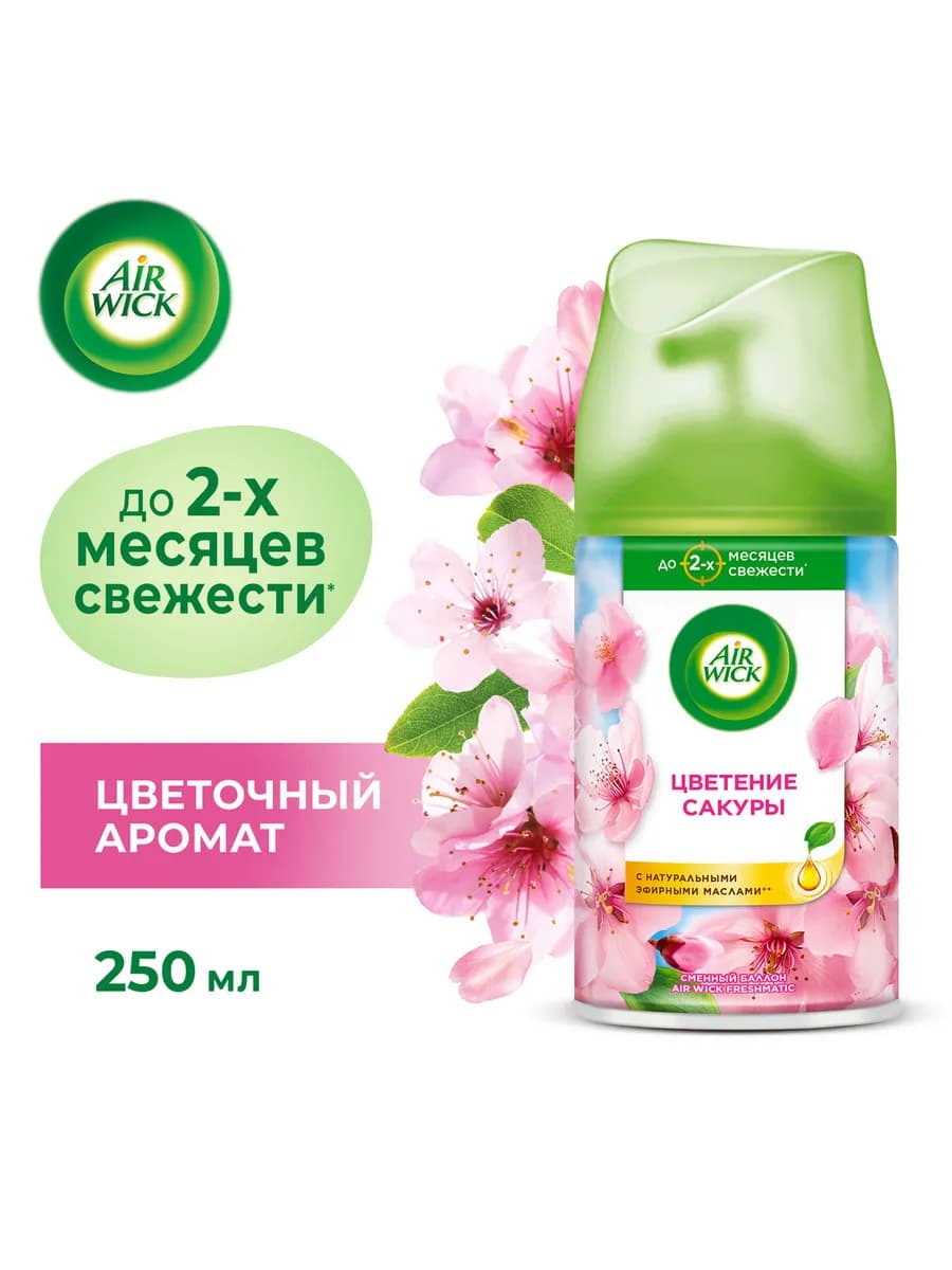 Сменный баллон к освежителю Аирвик Цветущая сакура, 250 мл