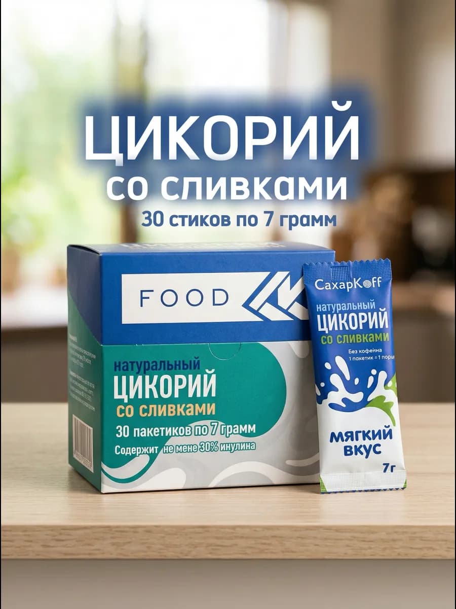 Цикорий натуральный растворимый в стиках 30 шт по 7 г