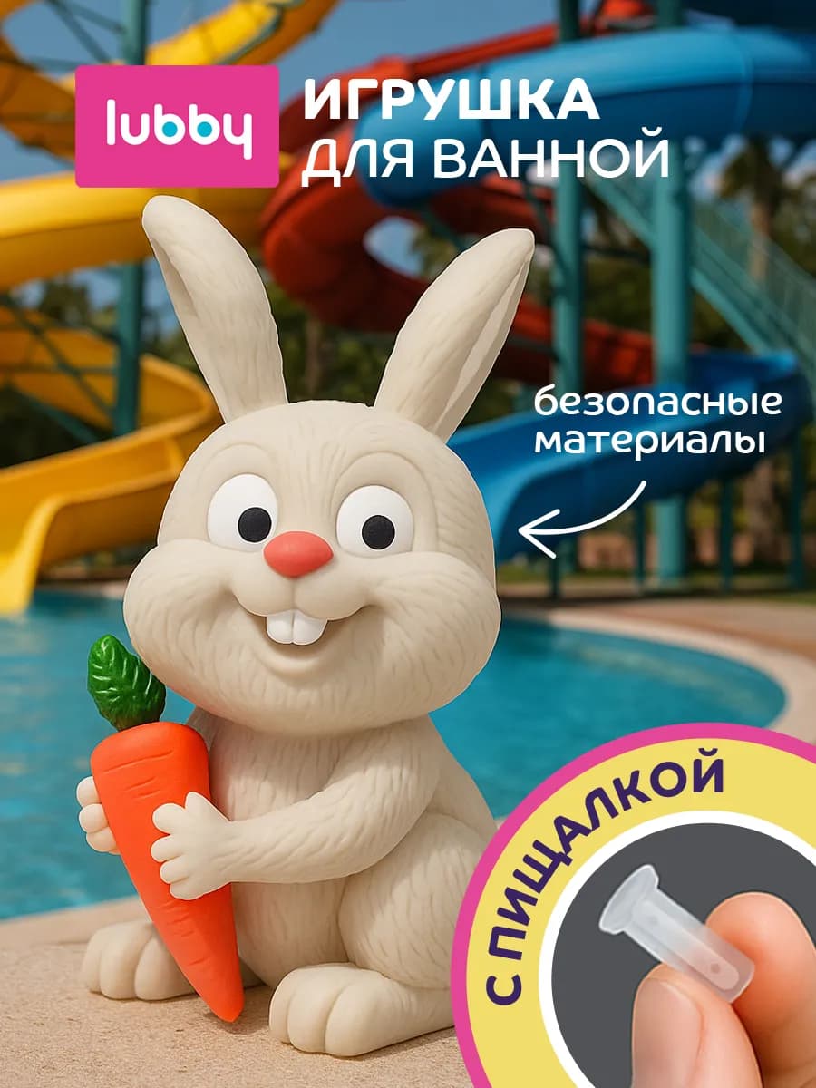 Резиновая игрушка для ванной Зайчик 12+