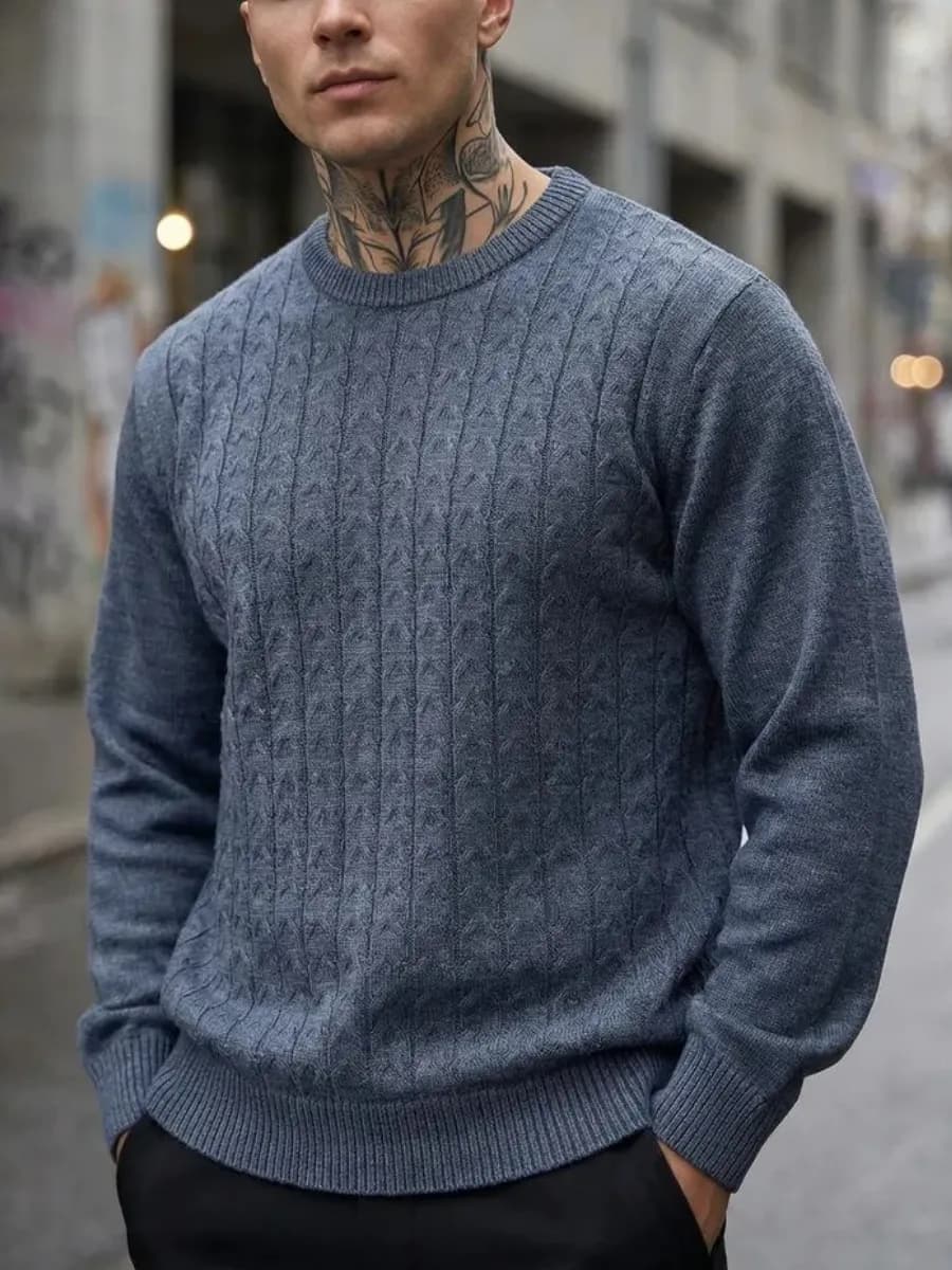Свитер мужской вязаный пуловер осенний