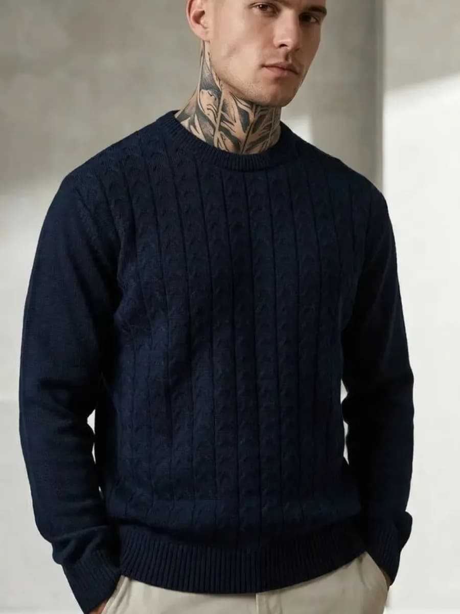 Свитер мужской вязаный пуловер осенний