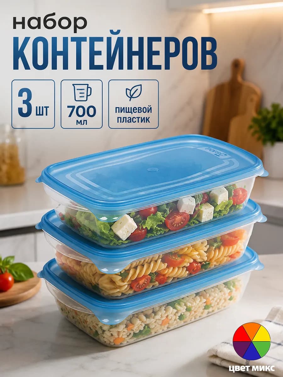 Набор контейнеров пищевых 700 мл 3 шт