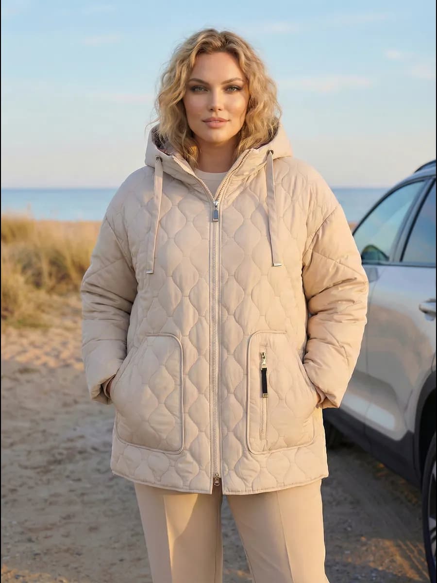 Куртка прямая удлиненная больших размеров демисезонная