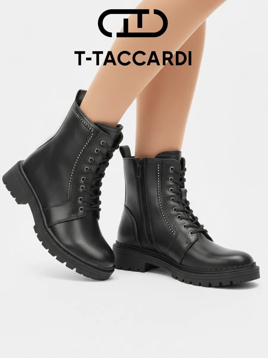 Ботинки женские демисезонные берцы черные