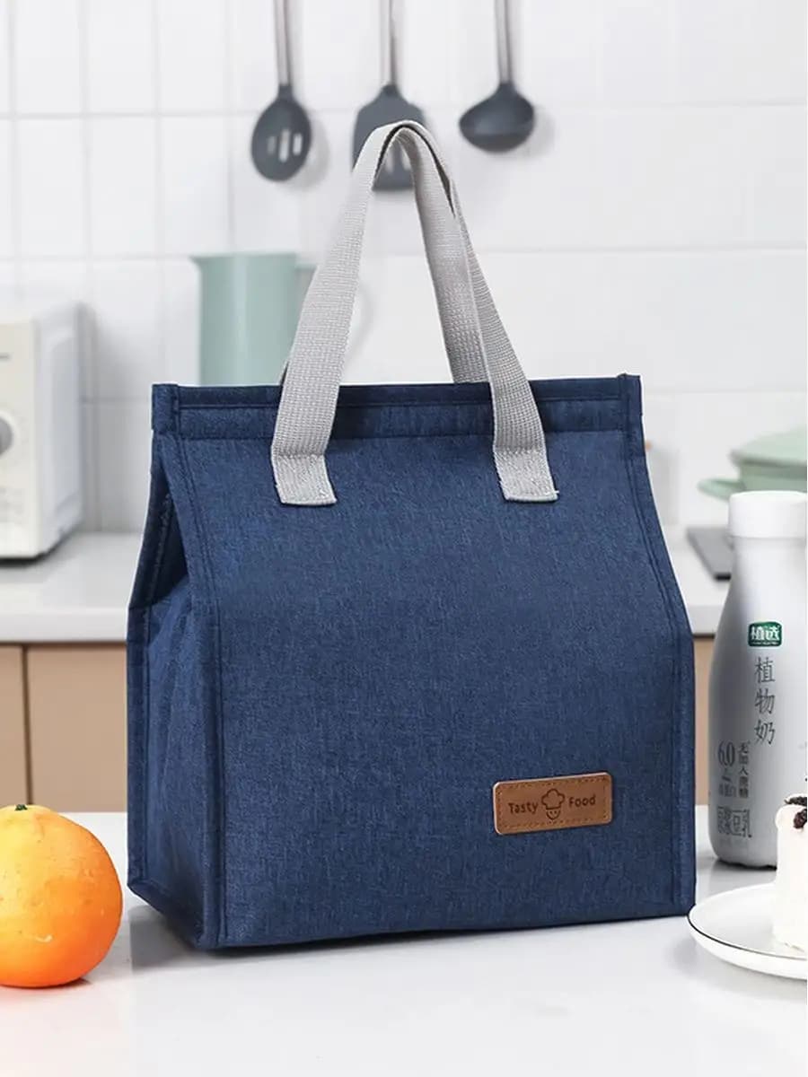 Термосумка для ланча и обеда на липучке, синяя