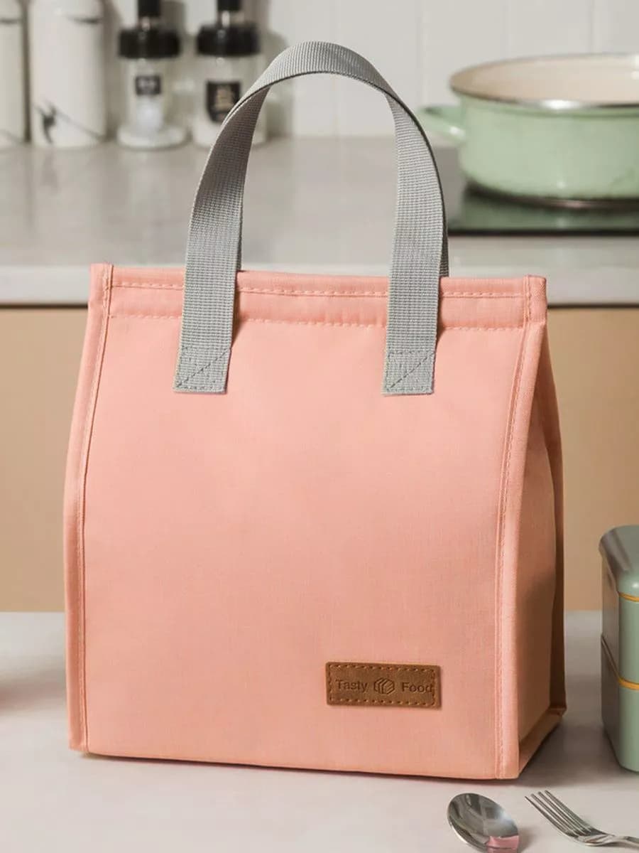 Термосумка для ланча и обеда, розовая (лососевая)