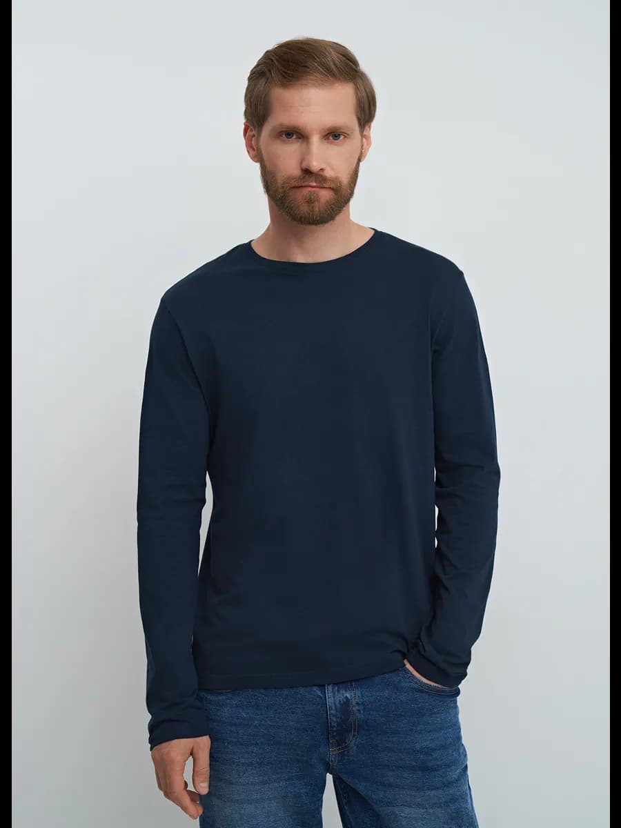 Базовый лонгслив хлопковый - фото 1