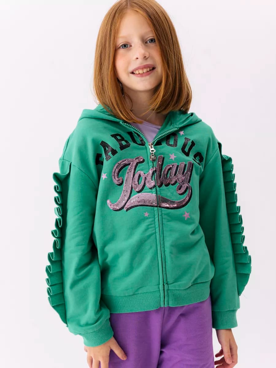 Толстовка утепленная на молнии с капюшоном