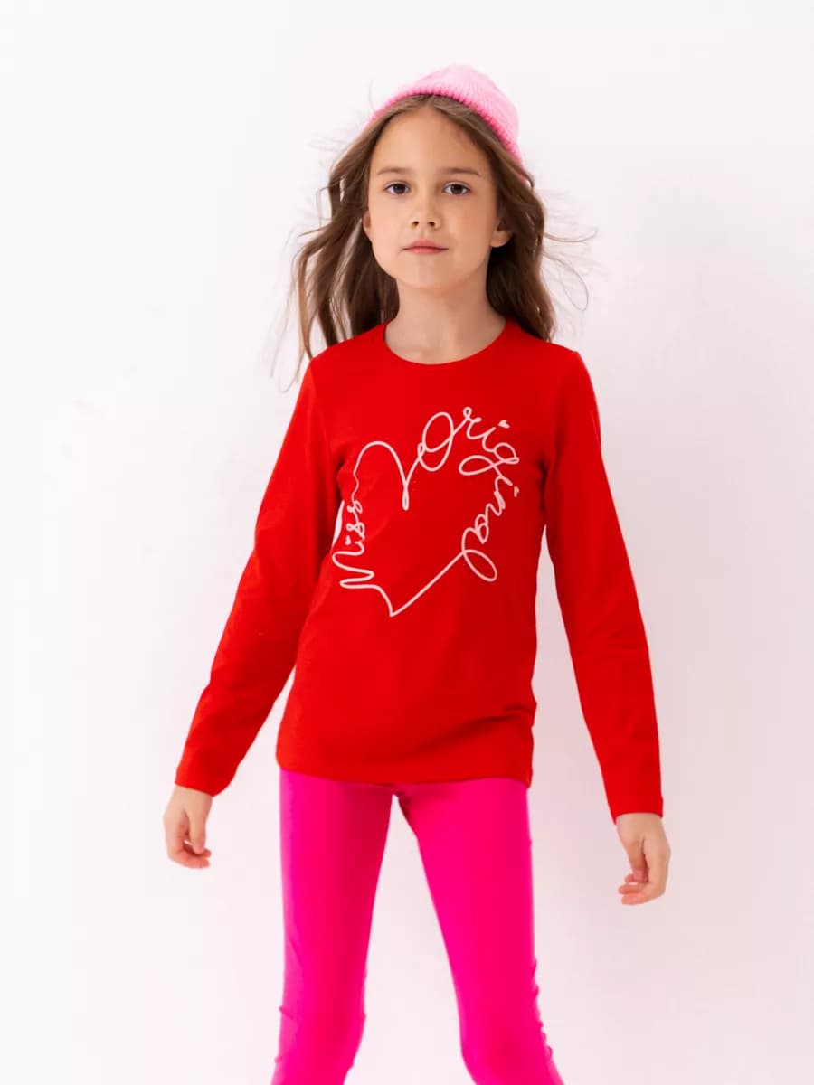 Лонгслив базовый в школу с принтом