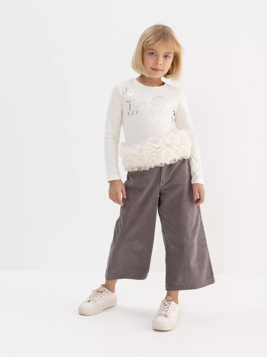 Брюки вельветовые школьные кюлоты