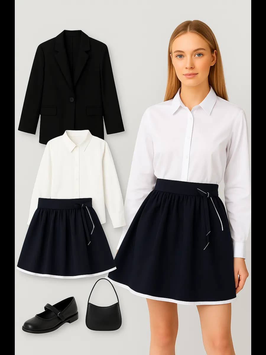 юбка школьная форма синяя