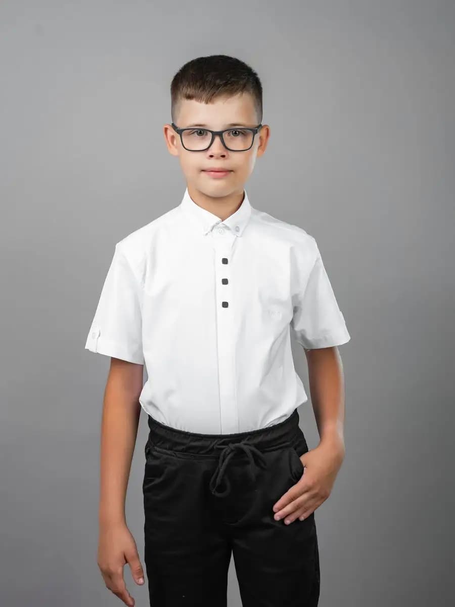 Школьная рубашка с коротким рукавом подростковая