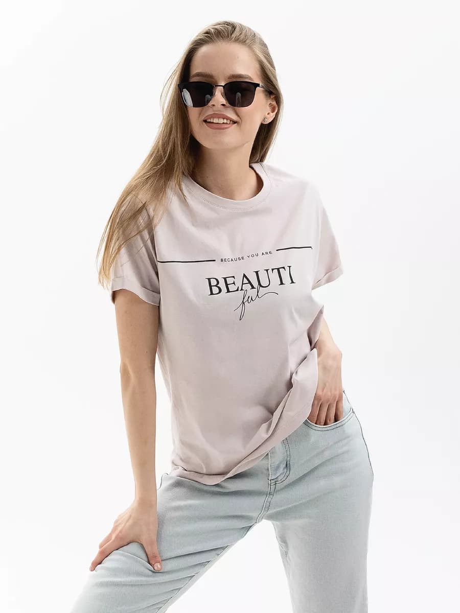 Футболка женская с принтом хлопок