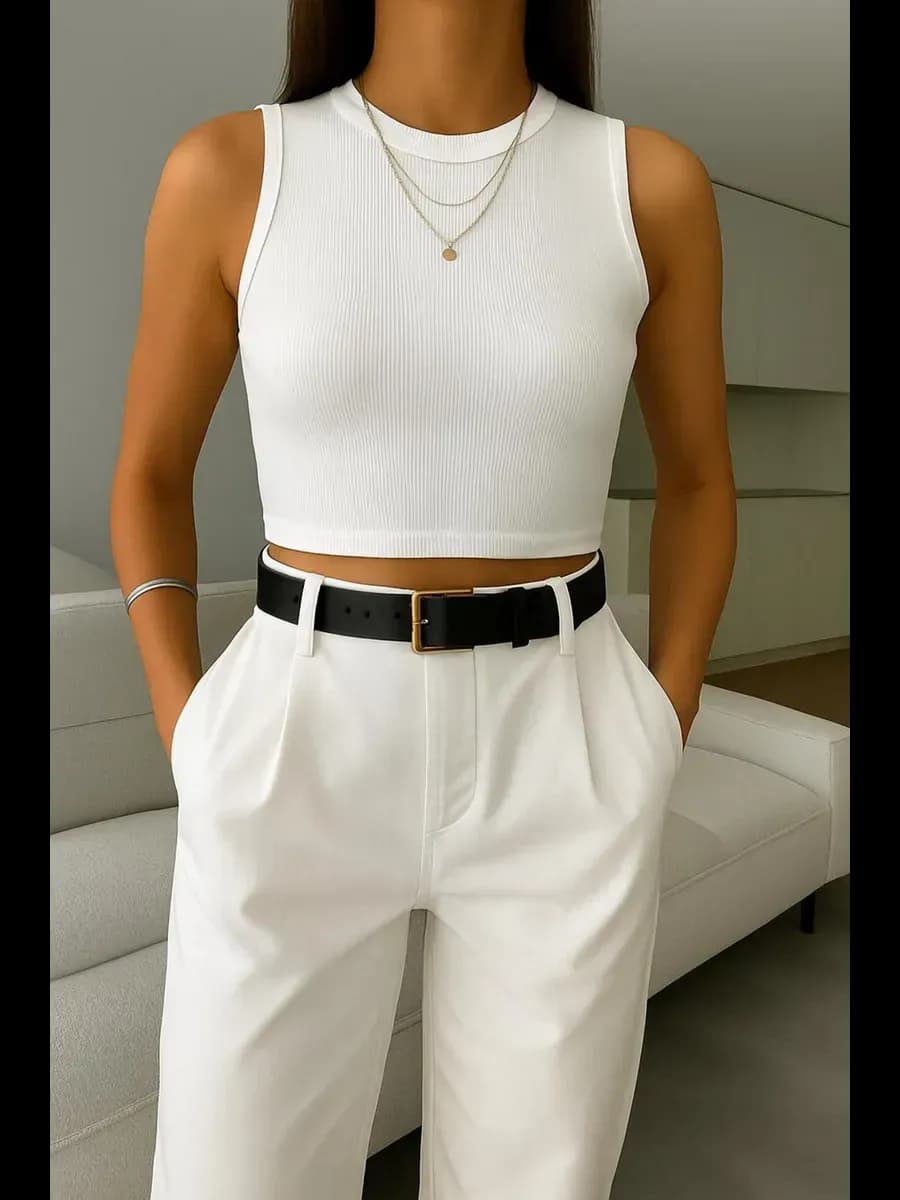 Кроп топ майка под пиджак