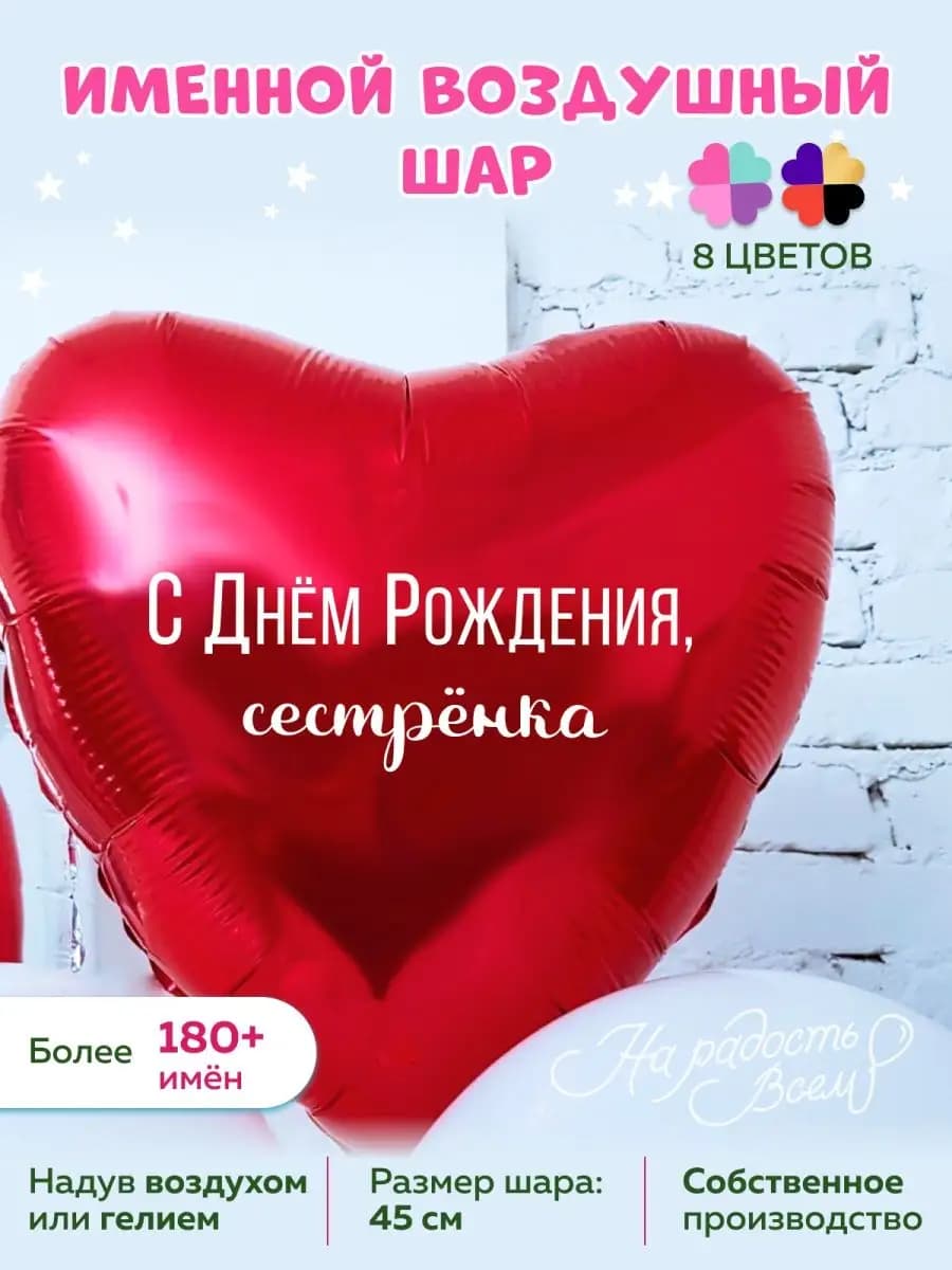Воздушный шарик сестре на день рождения