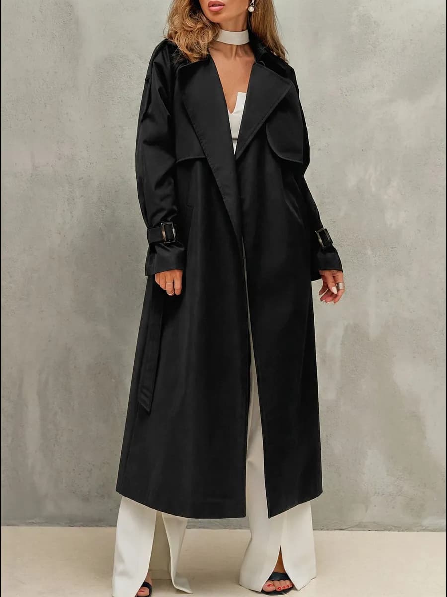 Тренч плащ длинный демисезонный с поясом