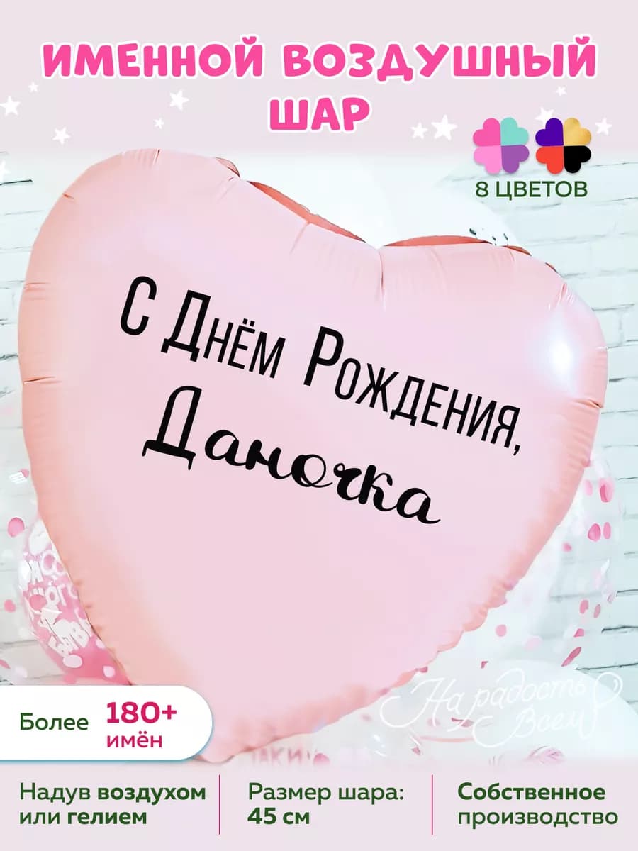 Воздушный шарик именной Даночка Дана