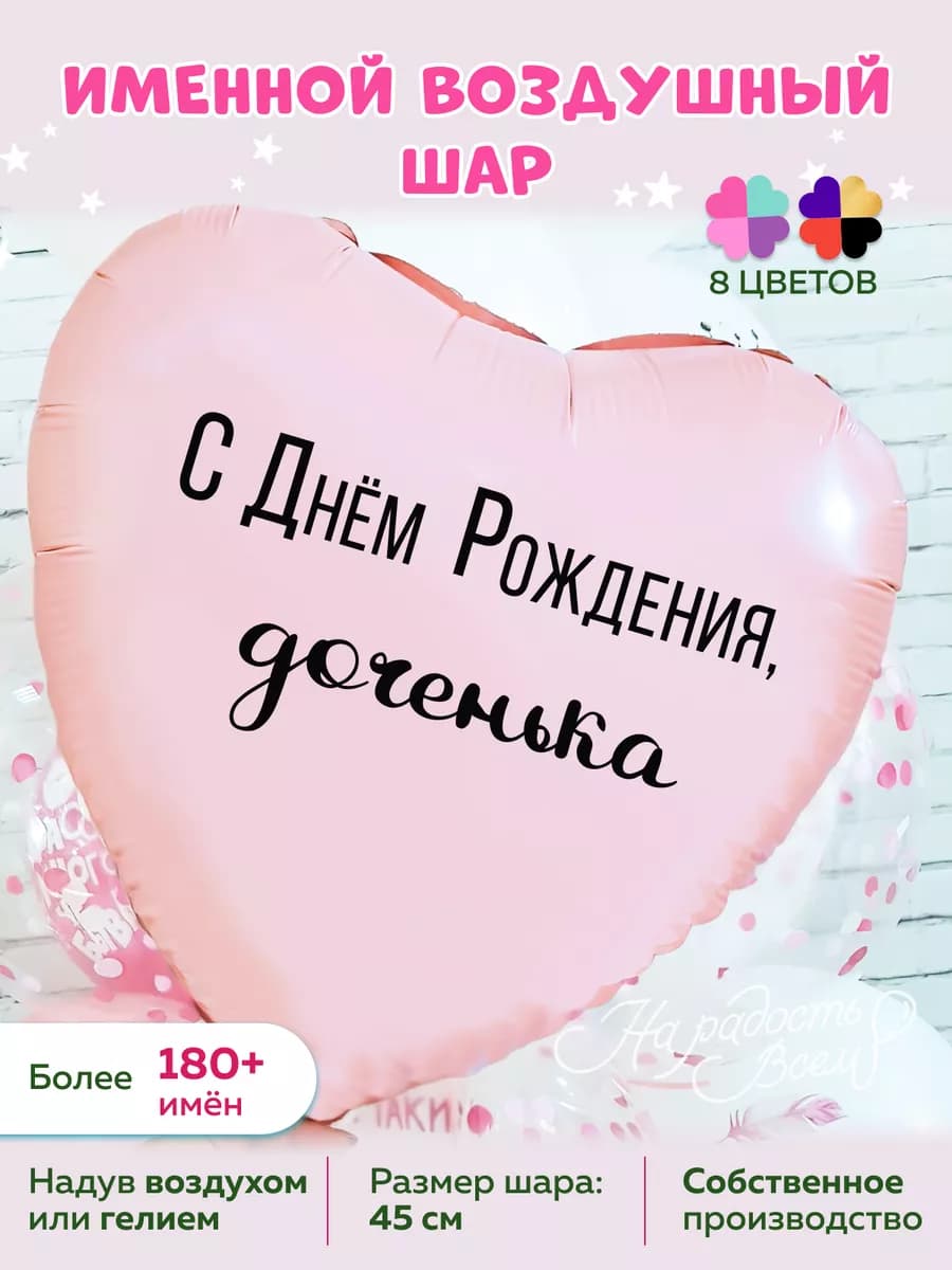 Воздушный шарик с днем рождения доченька