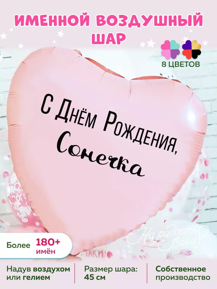 Воздушный шарик именной Сонечка София Соня