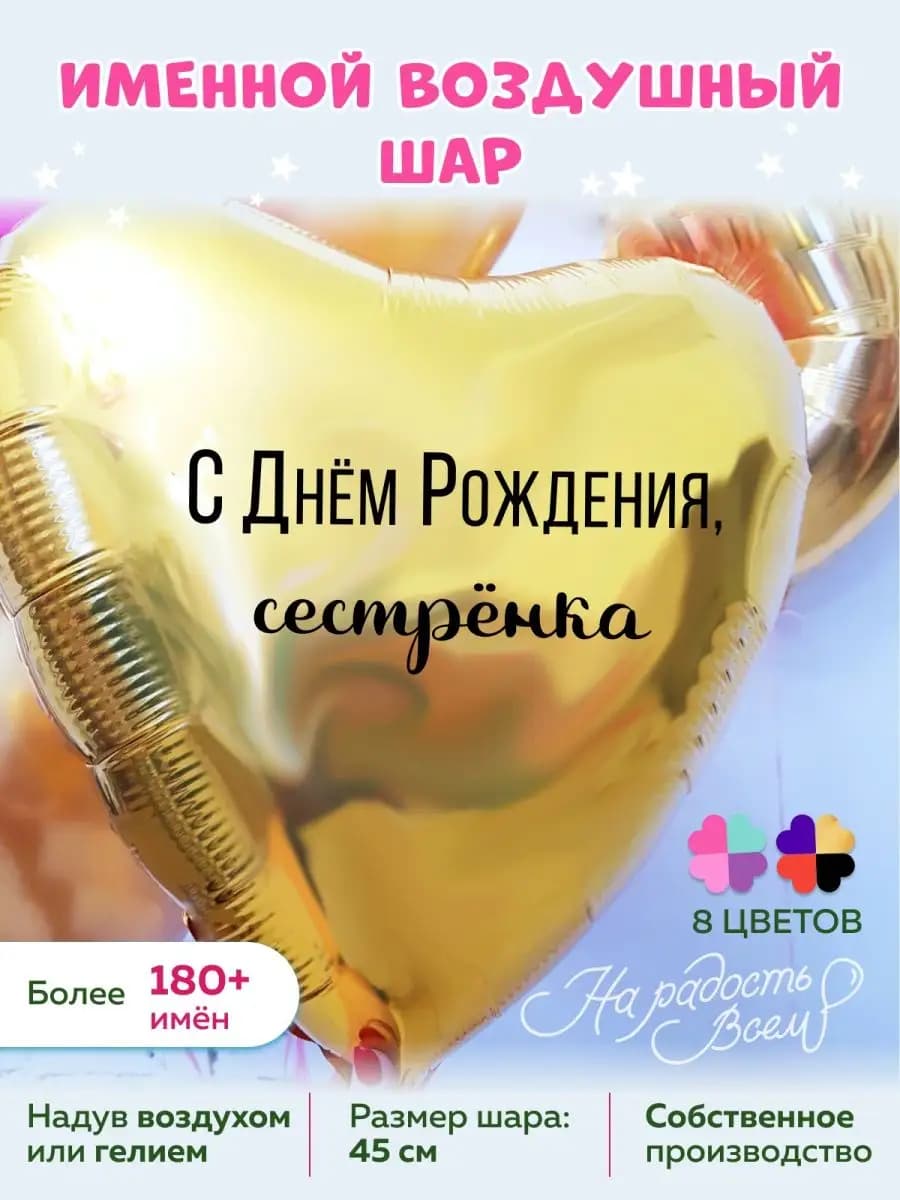 Воздушный шарик сестре на день рождения