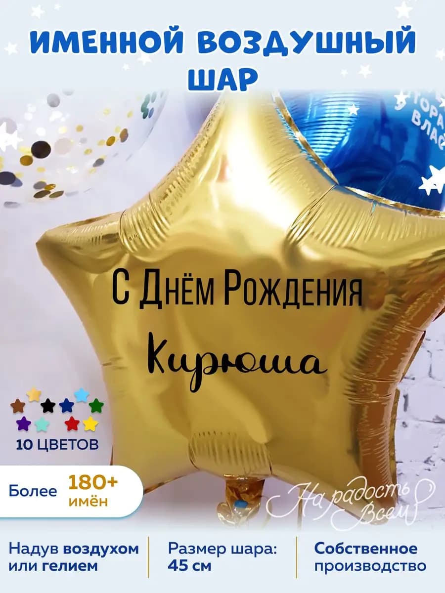 Воздушный шар именной Кирюша Кирилл