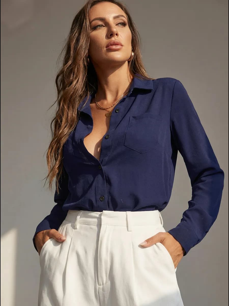 Рубашка классическая для офиса летняя