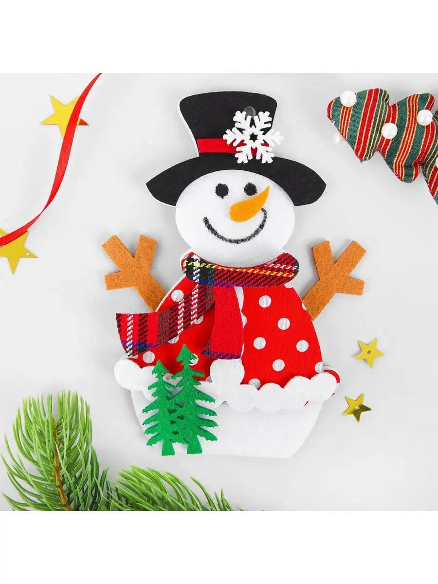 Набор для творчества новогоднее украшение Снеговик - фото 1