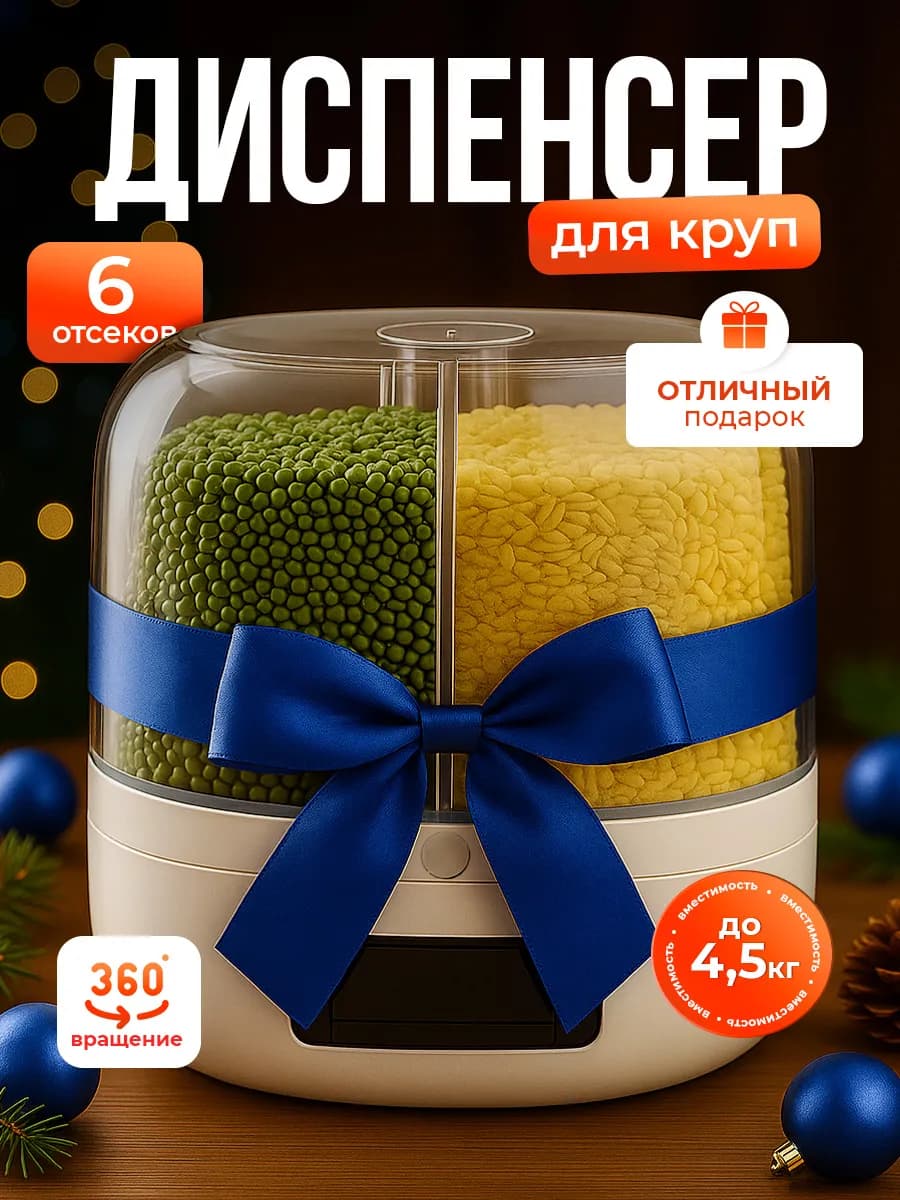 Диспенсер для круп 6 литров для кухни