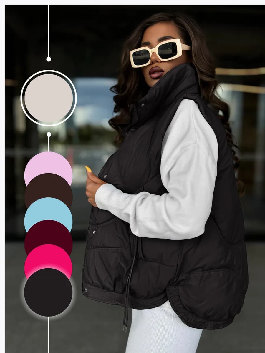 Жилетка утепленная оверсайз весенняя стеганая