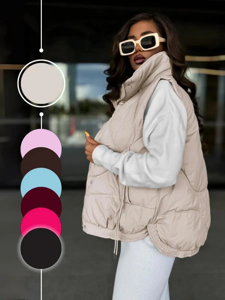 Жилетка утепленная оверсайз весенняя стеганая